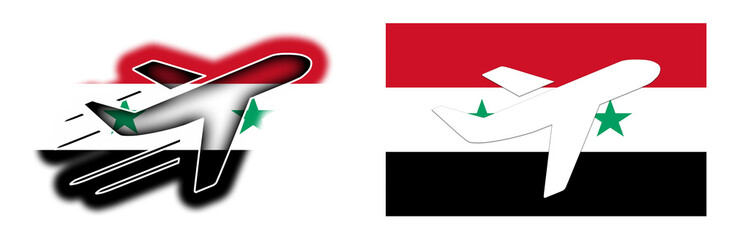 Nation flag - Airplane isolated - Syria