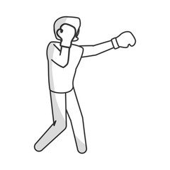 single boxer boxing icon image vector illustration design