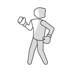 single boxer boxing icon image vector illustration design