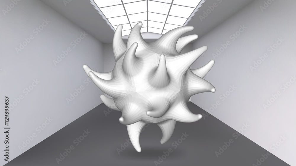 Poster abstract creative concept vector background of geometric shapes - cell bacteria in the large studio 