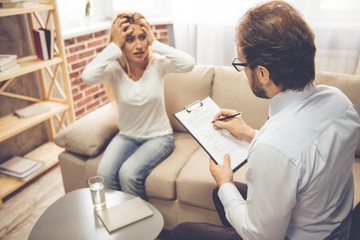 Woman at the psychologist