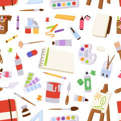 Art stickers seamless pattern vector