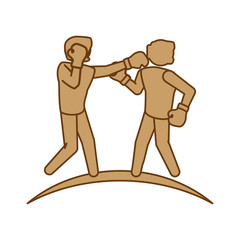 two boxers boxing icon image vector illustration design 