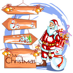 Santa Claus with gift for Merry Christmas holiday 