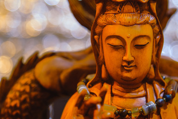 Face of Guan Yin or Guan Yim, Buddha Statue.