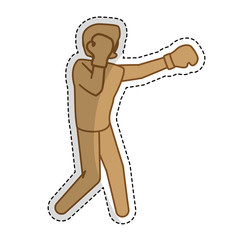 single boxer boxing icon image vector illustration design 