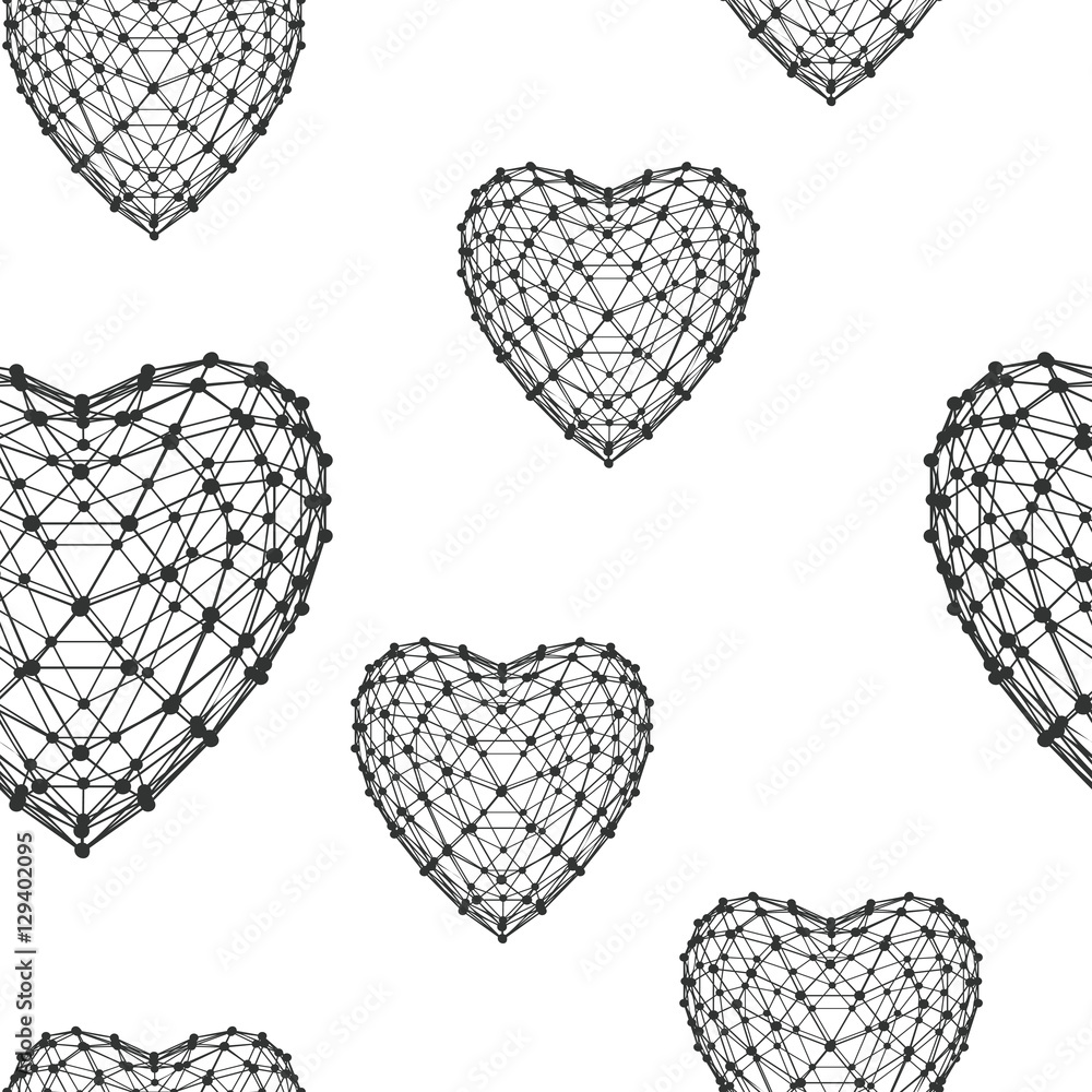 Poster abstract creative concept vector background. seamless pattern with hearts. vector illustration eps 1