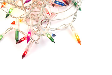 Christmas lights isolated on white background
