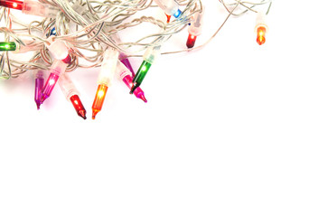 Christmas lights isolated on white background
