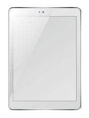 Realistic tablet pc computer with blank screen isolated on white background. Vector eps10 illustration.