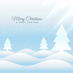 snowy merry christmas greeting card template