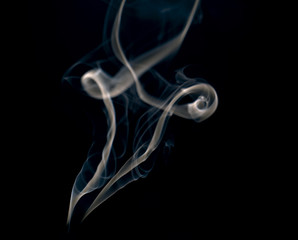 Fototapeta premium White smoke collection on black background