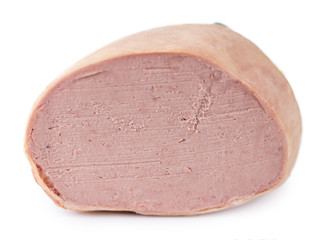 Portion of Liverwurst isolated on white