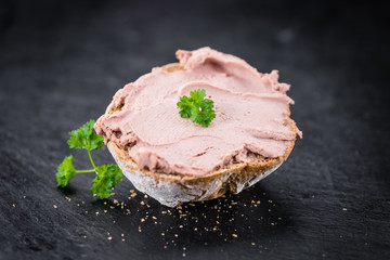 Liverwurst Sandwich (selective focus)