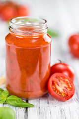 Fototapeta na wymiar Tomato Sauce (selective focus, close-up shot)