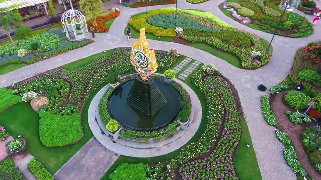 Aerial Views Logo for the King. The Celebration on the Auspicious Occasion of His Majesty the King&rsquo;s 7th Cycle Birthday Anniversary, 5th December 2011 at Royal Park Rajapruek Royal Flora Ratchaphruek