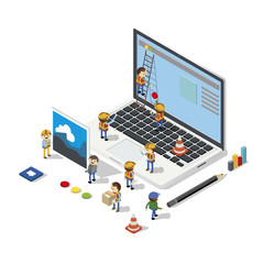 Engineer computer Concept Isometric