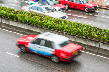 Traffic in downtown of Hong Kong,China.