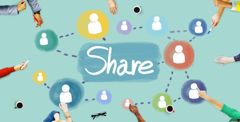 Fototapeta premium Share Sharing Connection Networking Concept