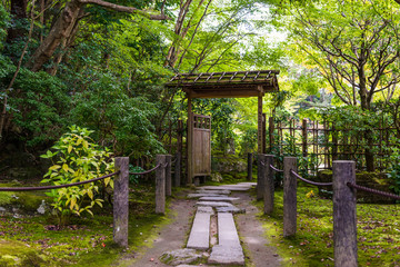 Fototapeta na wymiar Japanese garden and trendy areas of garden art in Nanzen-ji Templem, Kyoto Japan