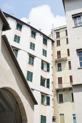 Architecture in the city of Genoa in Liguria Italy