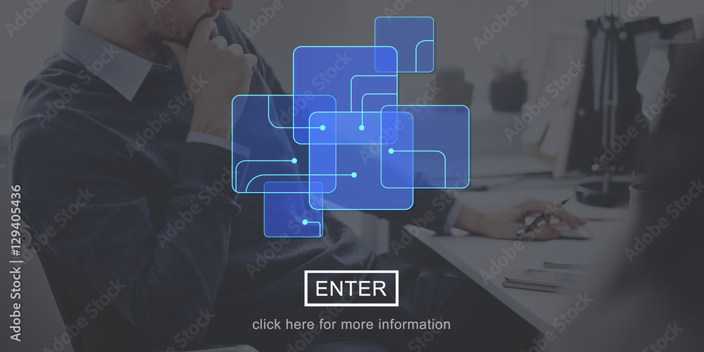 Poster data big data connection technology storage concept