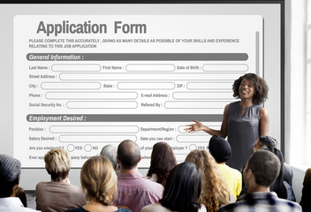 Online Web Job Application Form Concept