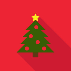 Christmass tree flat icon