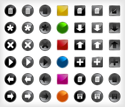 Set web buttons with icons. Vector