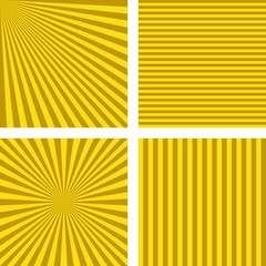 Yellow brown simple striped wallpaper set 