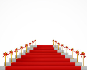 Red carpet and stairs for VIP persons. Vector