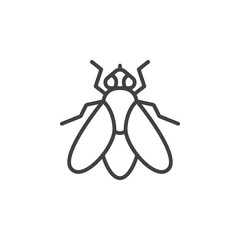 Fly line icon, outline vector sign, linear pictogram isolated on white. Symbol, logo illustration