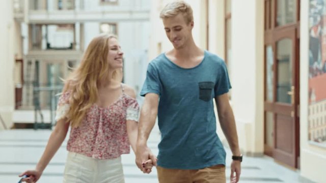 Cute, young couple enjoying the summer time