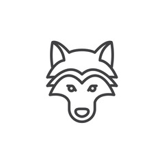 Wolf head line icon, outline vector sign, linear pictogram isolated on white. Symbol, logo illustration