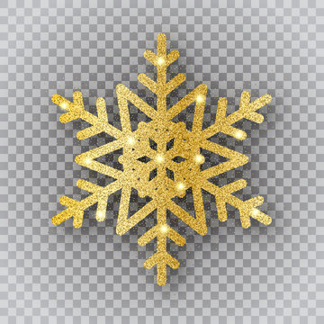 golden snowflake on transparent background
