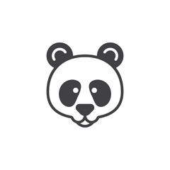 Panda head icon vector, filled flat sign, solid pictogram isolated on white. Symbol, logo illustration