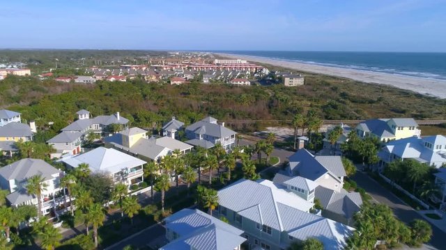 Stock video of beach homes in St Augustine Beach FL