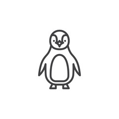 Penguin line icon, outline vector sign, linear pictogram isolated on white. Symbol, logo illustration