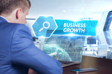 Business, technology, internet and networking concept. Young bus