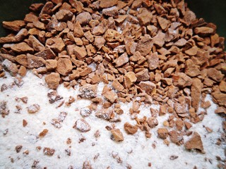 Mixture of coffee powder, sugar and creamer