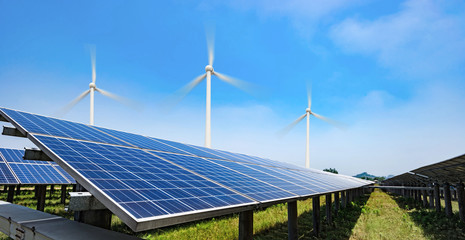 solar panels and wind generators