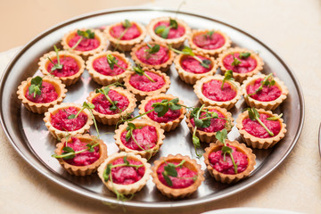 delicious appetizers on a table in a restaurant