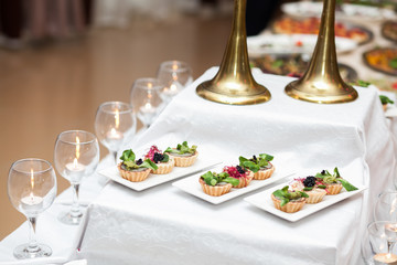 delicious appetizers on a table in a restaurant