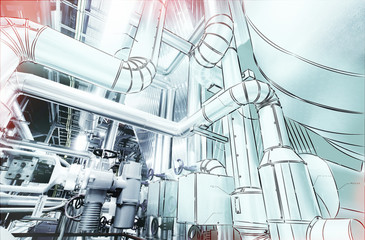 computer cad design of pipelines for modern industrial power pla