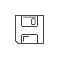 Save symbol. floppy disk line icon, outline vector sign, linear pictogram isolated on white. Logo illustration