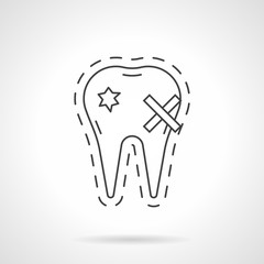 Causes dental disease flat line vector icon