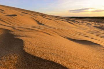 Close up of white sand dunes at Mui Ne