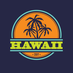 Naklejka premium Hawaii 2017 label