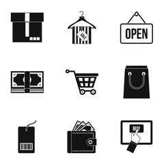 Purchase icons set. Simple illustration of 9 purchase vector icons for web