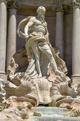 Neptune statue of the Trevi Fountain in Rome Italy
